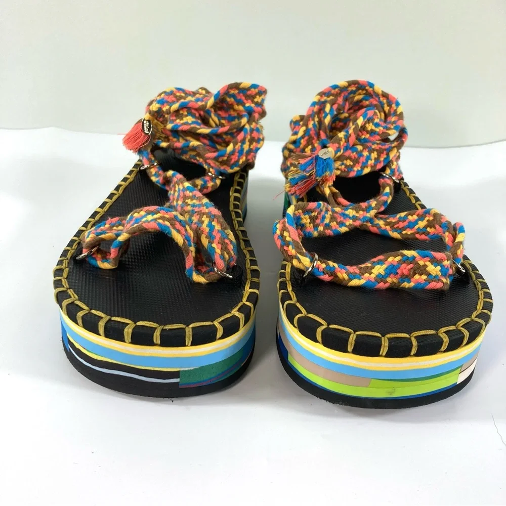 Chloe Lou Strappy Platform Sandals US 7 NWT 37 Summer Beach - Picture 8 of 17